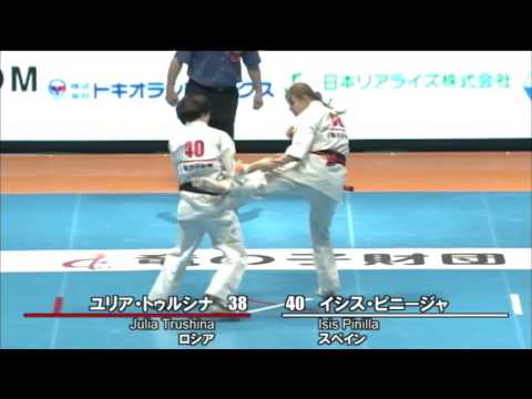 【新極真会】 The 11th World Karate Championship Women 2nd round15 Julia Trushina vs Isis Pinilla