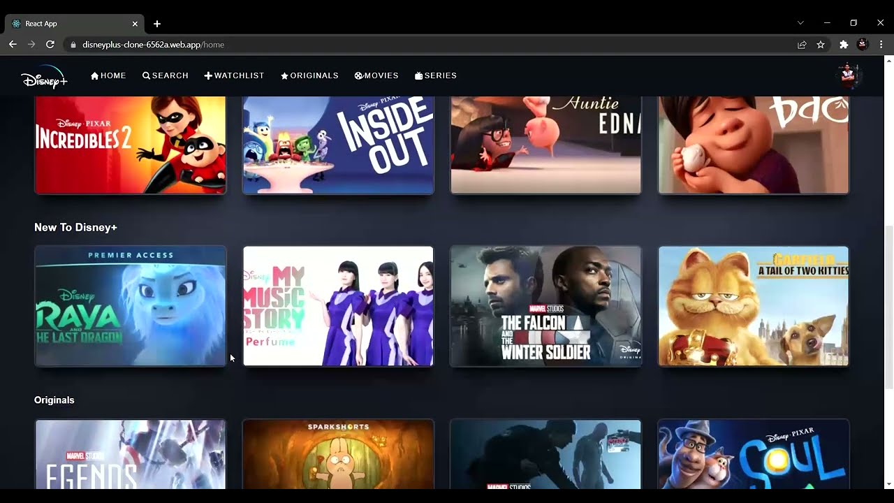 Disney-Plus-Clone With ReactJs || React-Js Project || Firebase Project
