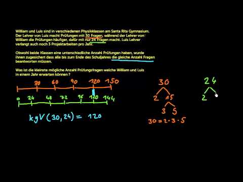 Textaufgaben zu kgV und ggT