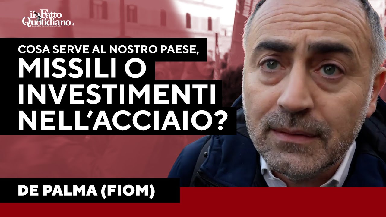 Cgil contro il governo, De Palma: "Cosa serve al nostro paese: missili o investimenti nell'acciaio?"