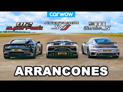 Lamborghini Aventador SVJ v Ferrari 812 v Porsche 911 Turbo S: ARRANCONES