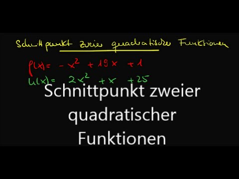 Schnittpunkte zweier quadratischer  Funktionen berechnen
