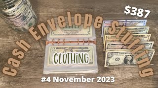 Cash Envelope Stuffing #4 November 2023 // Low Income Weekly Budget