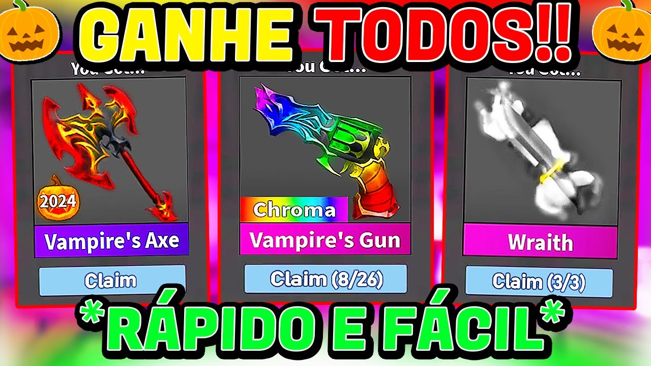COMO CONSEGUIR TODOS OS ITENS do HALLOWEEN!! 😱 Murder Mystery 2 (GODLY, ANCIENT E +) Roblox