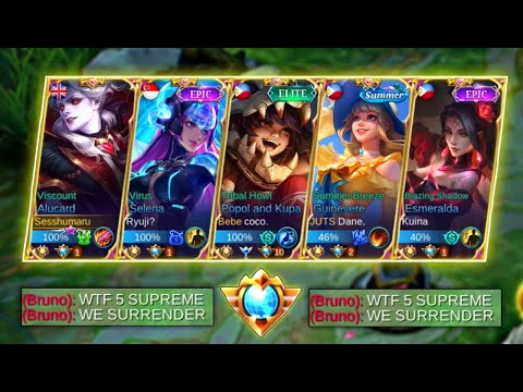 5 MAN ALL SUPREME | TOP GLOBAL PLAYERS IN ONE TEAM?? | SESSHUMARU - MLBB
