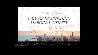 Seminar I   Law of Diminishing marginal Utility and Productivity