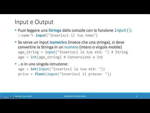 Info-2025-L07: Input, formattazione e metodi delle stringhe
