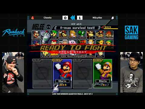 Runback 2018 Low Tier Winners Quarter Finals - Cheeto (Mario) vs NScythe (Mewtwo, Mario)