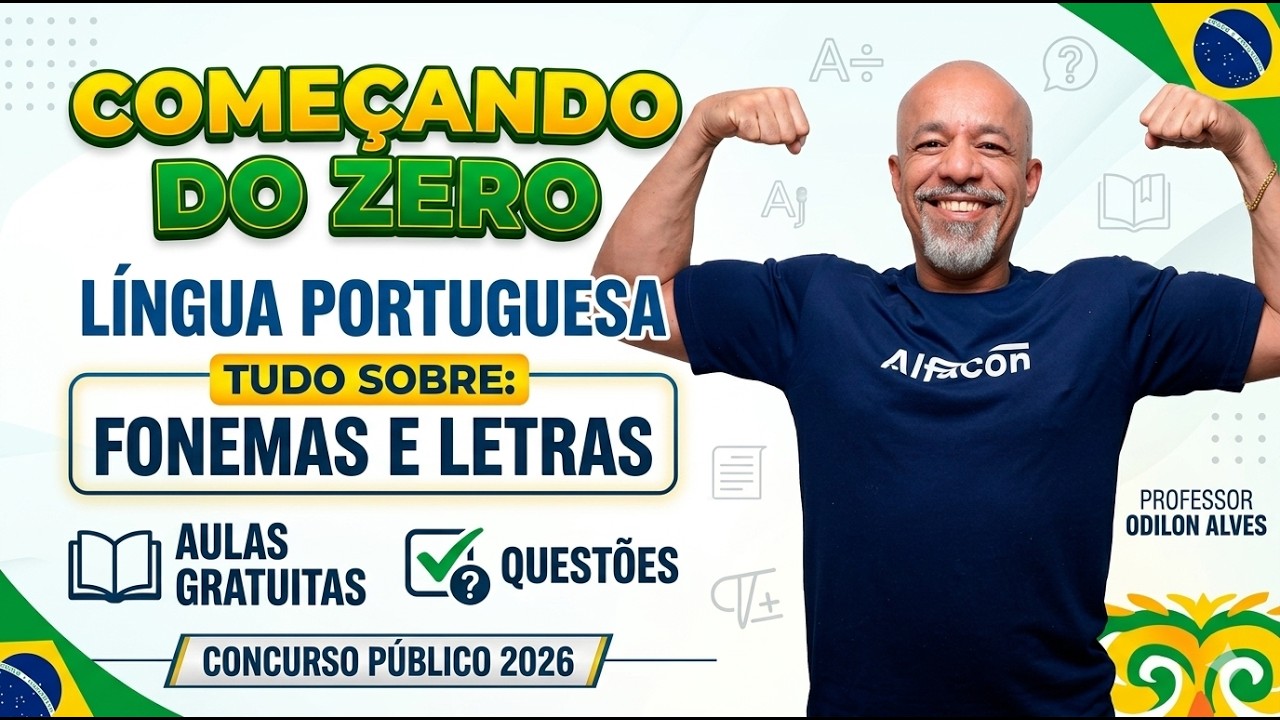 Português do Zero 2026: Fonemas e Letras com Prof. Odilon Alves - Aula Gratuita com Questões