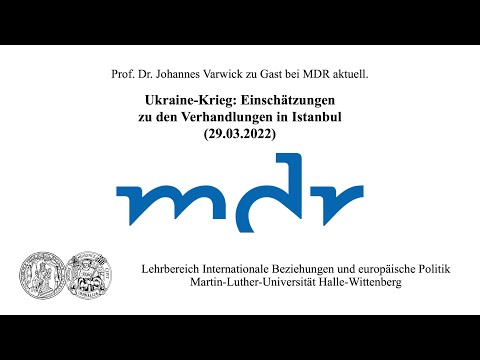 Prof. Dr. Johannes Varwick im MDR: Einschätzungen zu den Verhandlungen in Istanbul (29.03.22) Video-Thumbnail von YouTube
