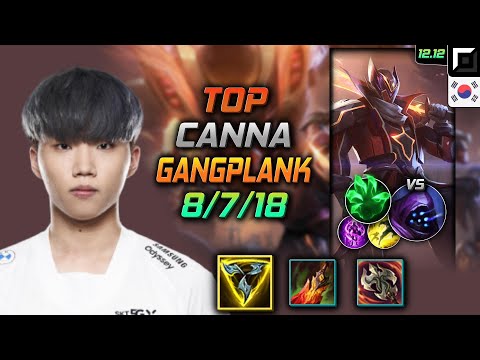 칸나 탑 갱플랭크 트포 착취 - Canna Gangplank Top vs Jax - 롤 KR 12.12
