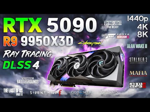 RTX 5090 32GB + Ryzen 9 9950X3D - Test in 12 Games | 1440p | 4K | 8K |