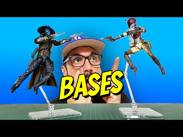 Vídeo relacionado con Base de exhibición de figuras de acción de plástico, 50 piezas, soporte de soporte de modelo Multi-PEG para juguete de figuras de Star Wars de la serie negra de 6 pulgadas