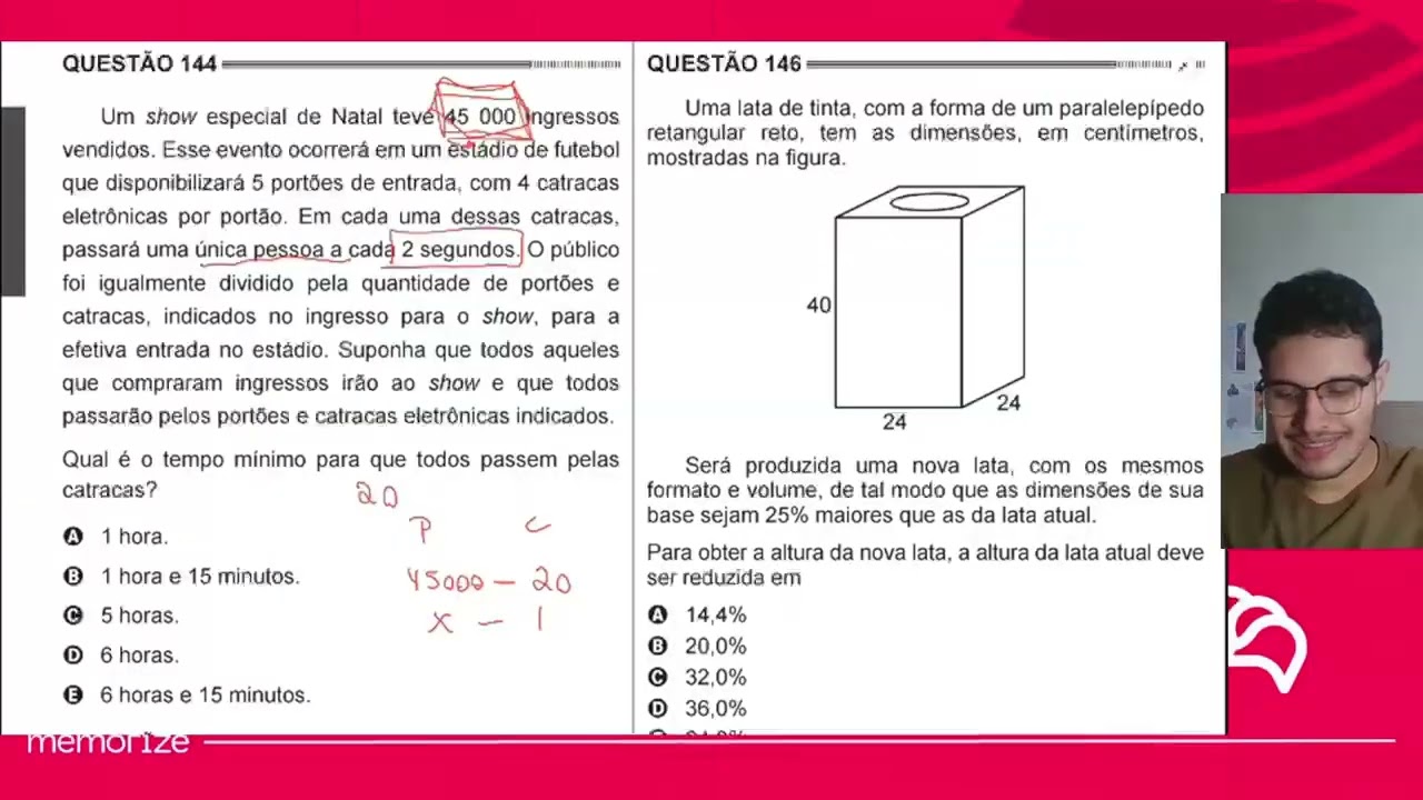 Resolução em Vídeo — Questão 149 ENEM 2014