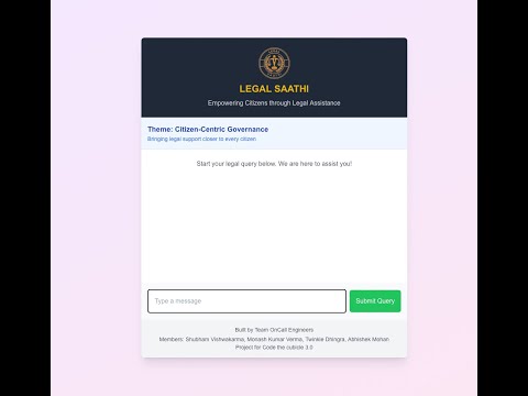 Legal Saathi AI Chatbot Demo