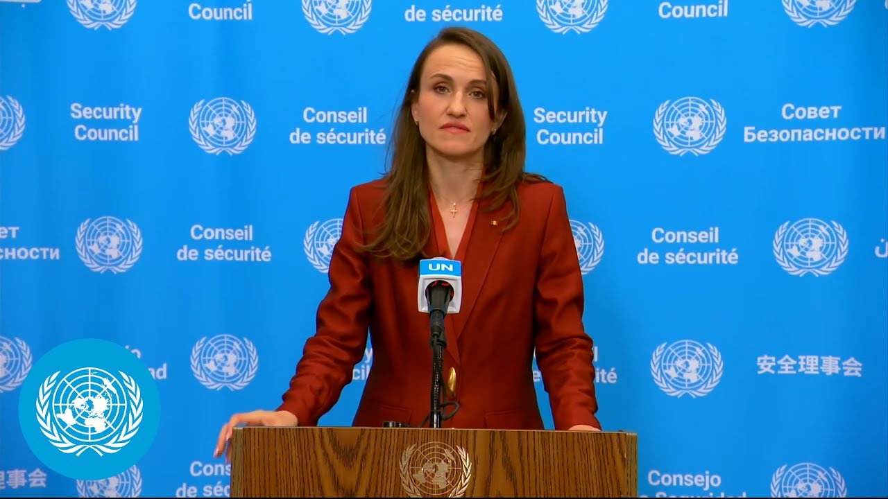 Romania on International peace and security - Security Council Stakeout | United Nations