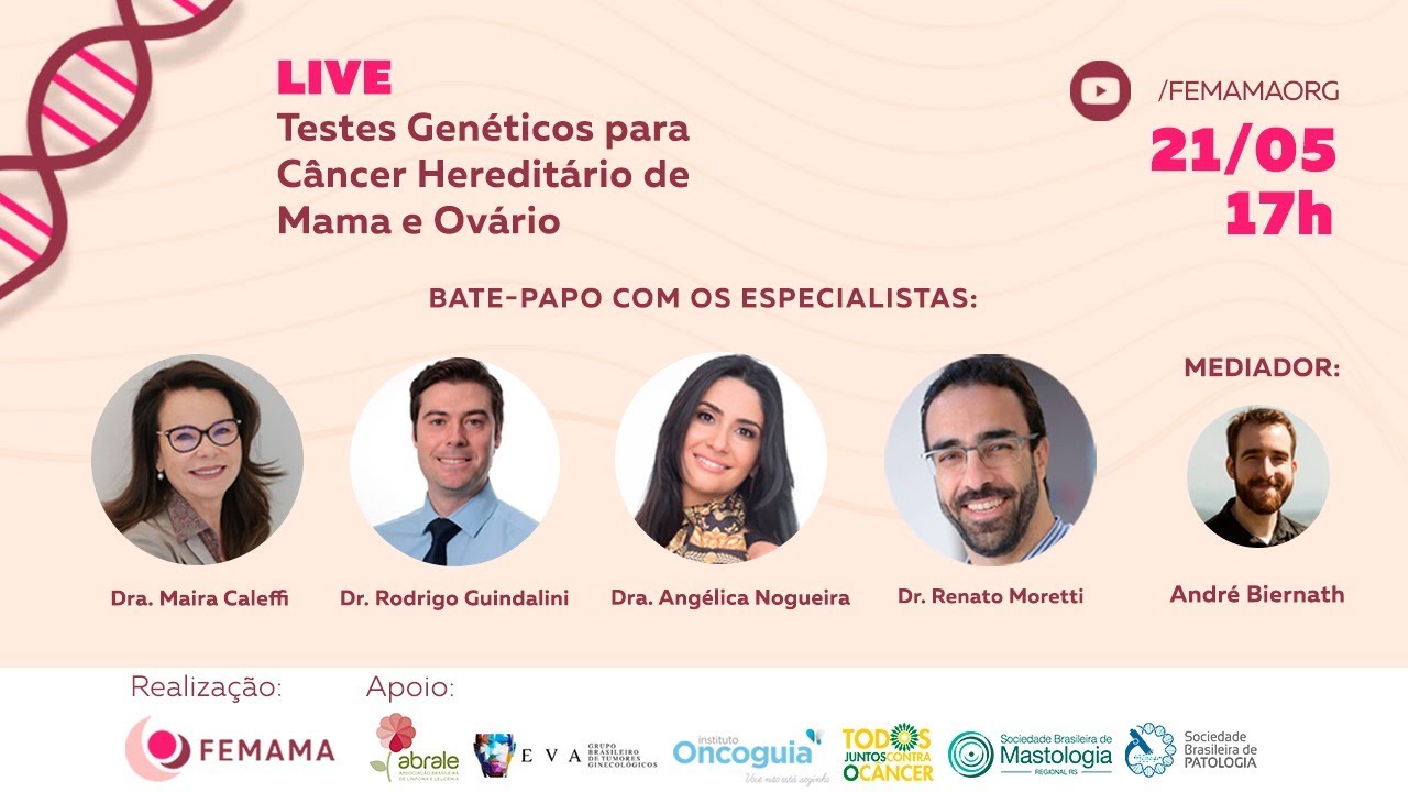 LIVE Testes Genéticos para Câncer Hereditário de Mama e Ovário