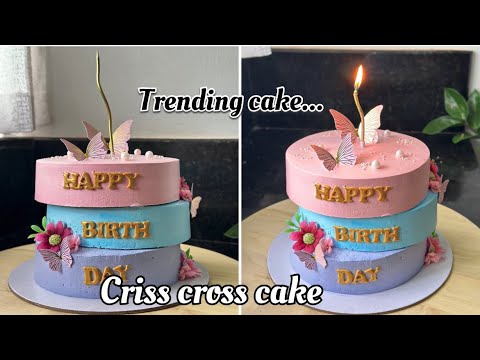Trending criss cross cake detailed video#trending #crisscrosscake#cake