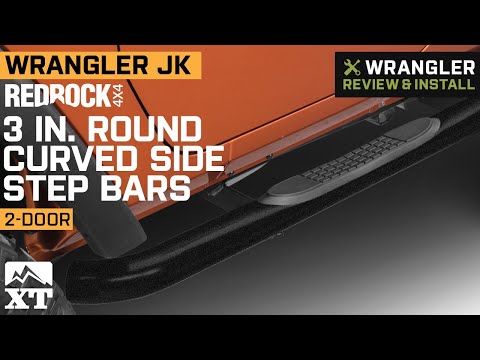 Jeep Wrangler JK 2-Door RedRock4x4 3" Round Side Step Bars - Textured Black Review & Install