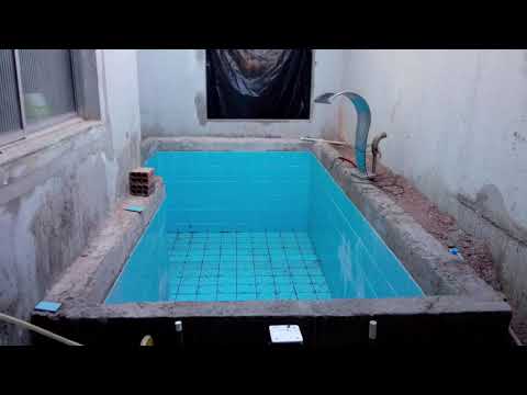 Construindo piscina de alvenaria em espaço pequeno 4,5x2,20