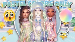 USING *ONLY PASTEL* Colors For EVERY Round NO MATTER The Theme In Dress To Impress!! (Roblox)