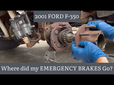 ✅How to Replace 2001 F350 Super Duty Emergency Brake and Dust Shield