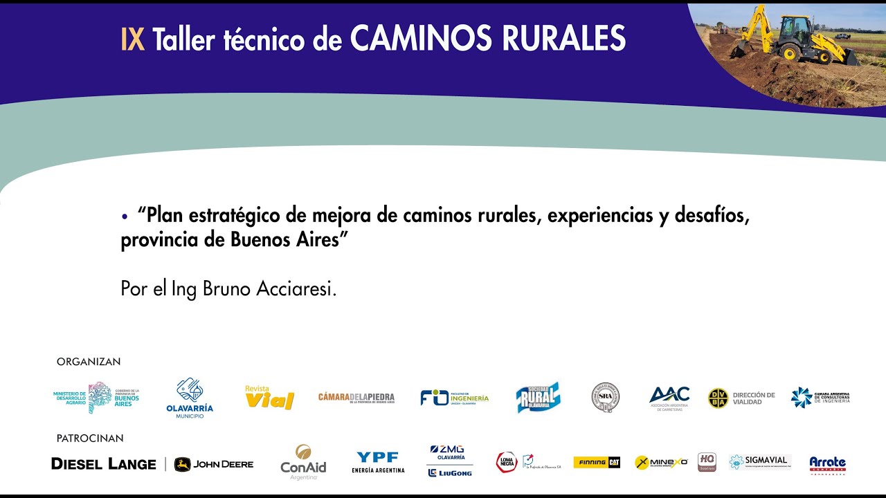 “Plan estratégico de mejora de caminos rurales, experiencias y desafíos, provincia de Buenos Aires”