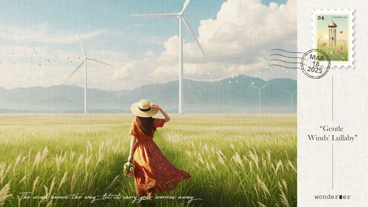 Relaxing Acoustic Guitar & Wind Chimes Music | Meditation & Solo Travel | 🌬️Gentle Winds' Lullaby 🎶