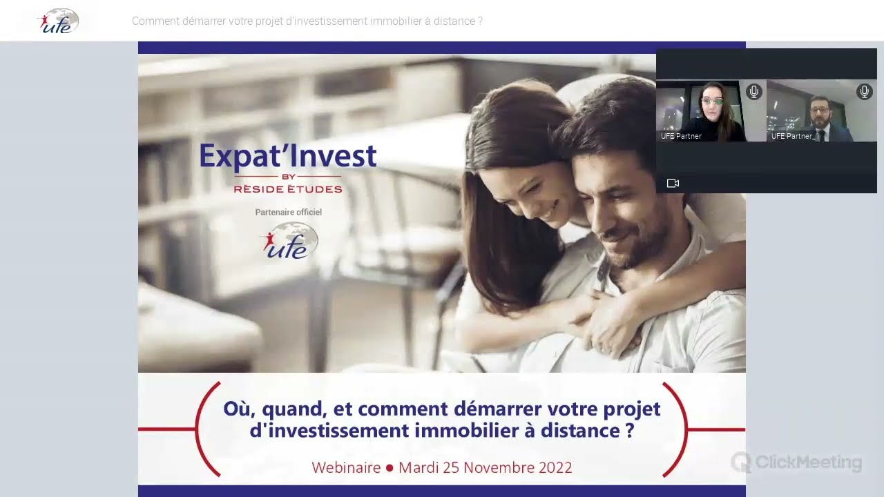 En partenariat avec l’Union des Français de l’Étranger – Où, quand, et comment démarrer votre projet d’investissement immobilier à distance ? (Janvier 2022)