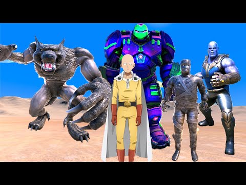 Kel Oğlan Saitama vs Hulkbuster Thanos Kurt Adam Mumya Ordusu