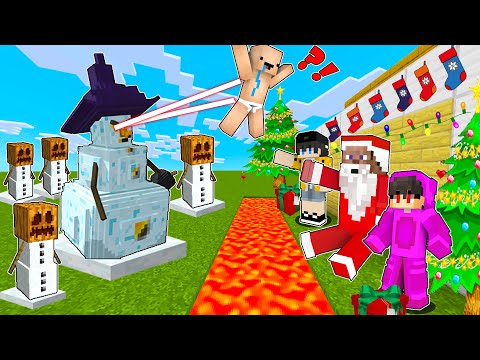 ULTIMATE CHRISTMAS Security vs. EVIL SNOWMAN in Minecraft!