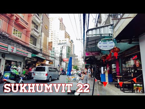 🇹🇭4K｜Walking along Soi Sukhumvit 22 from Valia Hotel Bangkok to BTS Phrom Phong station