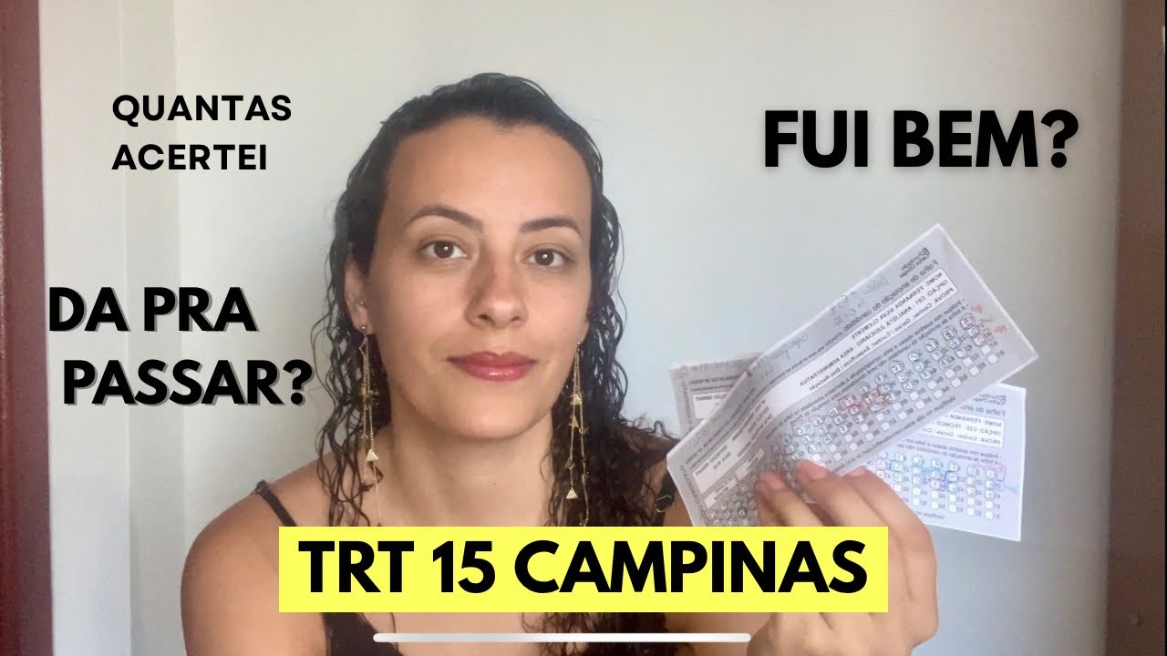 Meu desempenho na prova | TRT 15 | Banca FCC