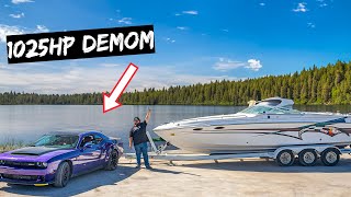 Demon 170 Towing My New Boat (Boat Burnouts)