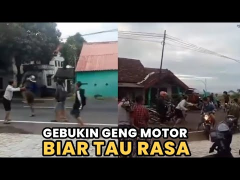 Aksi Geng Motor Meresahkan❗Berakhir Digebukin Warga Sampai Kapok