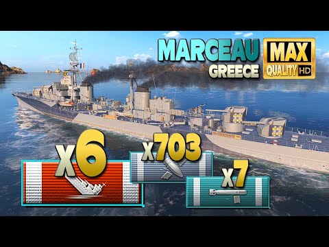 Destroyer Marceau on map Greece, 257k damage - World of Warships