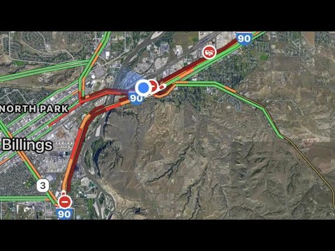 I-90 CLOSED DUE TO ICE ON BRIDGE 30+ CAR PILE UP - BILLINGS MONTANA