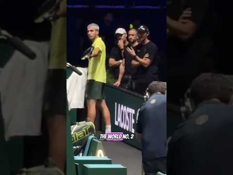 Carlos Alcaraz & Coach Ferrero Argue During Paris Masters Match 😬🔥 #tennis #shorts