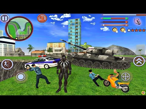 Black Panther Rope Hero Vice Town Crime Simulator #2 - Android Gameplay