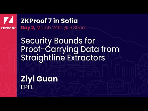 Security Bounds for Proof-Carrying Data from Straightline Extractors - Ziyi Guan (EPFL) - Room 1