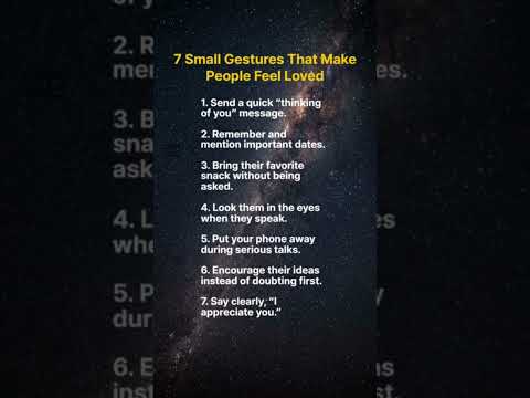7 Small Gestures That Make people Feel Loved #advice #wisdom