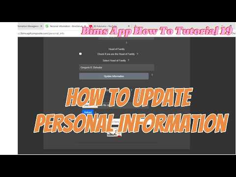 Bims App How To Tutorial 19 Update Personal Information