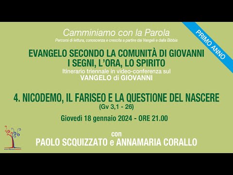 Evangelo secondo la comunità di Giovanni - 4° incontro - Nicodemo il fariseo e questione del nascere