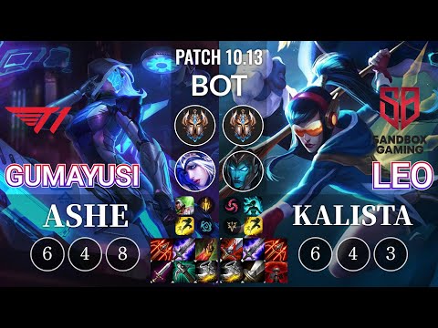 T1 Gumayusi Ashe vs SB Leo Kalista Bot - KR Patch 10.13