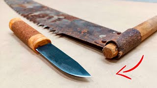 Making a Knife from an Old Saw | It Floats!