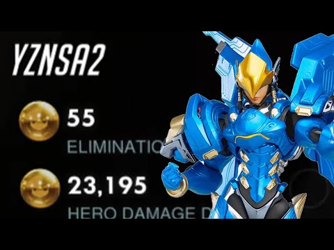 55 ELIMS! YZNSA INSANE PHARAH GAMEPLAY OVERWATCH SEASON 28 TOP 500