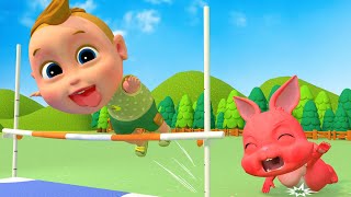 Sports Competition Between Colorful Bunnies - Fun Game For Children | 3D Cartoon