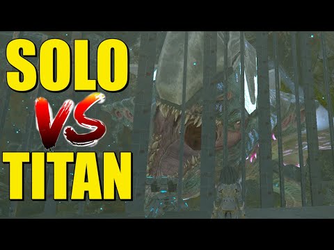 My Solo Base VS. Desert Titan in ARK..