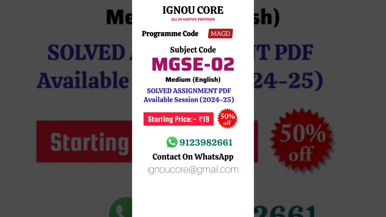 MGSE 02 Solved Assignment PDF 2024-25 in English, MAGD program MGSE-02 Solved assignments