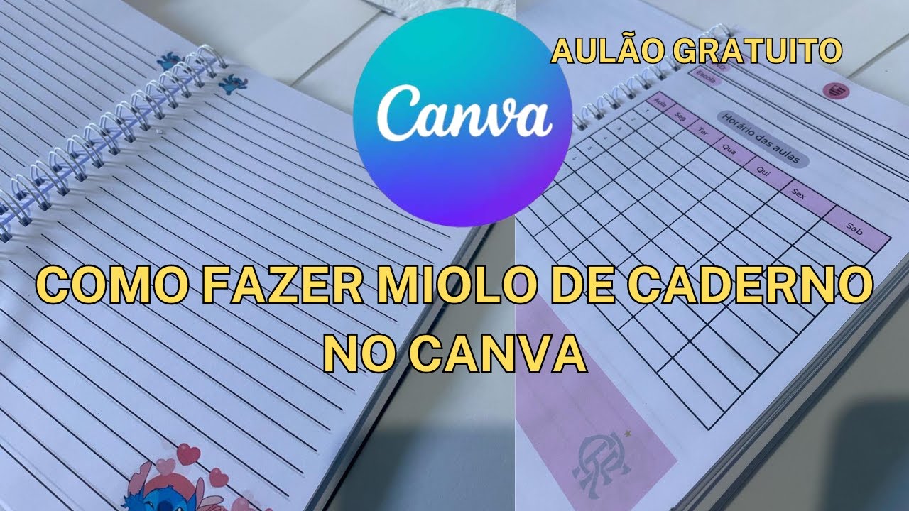 COMO CRIAR MIOLO DE CADERNO USANDO O CANVA / passo a passo de como criar miolo de caderno no canva